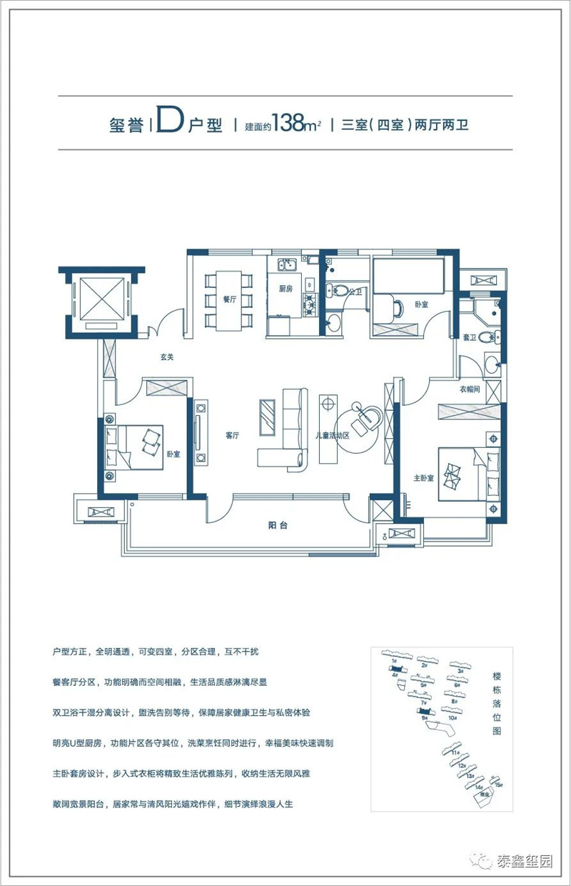 泰鑫璽園138㎡戶型圖