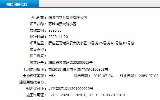 11月中旬臨沂共25項目獲預(yù)售證，共批準52棟樓